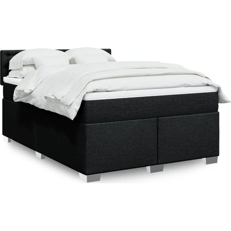 Giroletto a Molle con Materasso Nero 140x190 cm in Tessuto vidaXL (1/5)