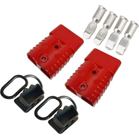 Batterie Connecteur 175A Rapide Prise de Connecteur pour Chariots élévateurs à Moto, équipement médical, Batteries solaires, fauteuils roulants, chargeurs et Autres appareils (2 Pcs Rouge) (1/5)