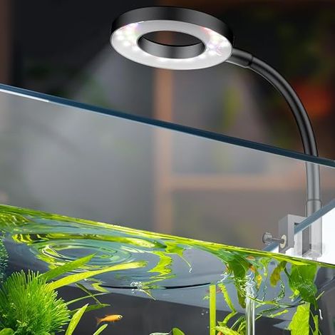 LED Aquarium Light for Aquarium Aquarium Lamp Mobile Clip USB Aquarium Lamp with White, Blue, Red and Green Light Full Spectrum Dimmable with Timer (1/5)