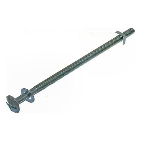 24 boulons de toiture à tête cruciforme + écrous carrés ZP plaqué zinc 8 mm M8 x 180 mm (1/2)