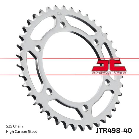 Corona posteriore in acciaio JT R498-40, 40 denti, misura 525 (1/2)