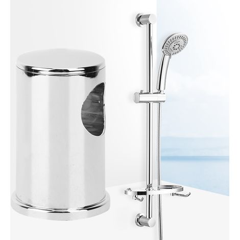 Lot de 2 supports de barre de douche relevables en ABS blanc argenté, finition électroplaquée, accessoires de salle de bain (1/5)