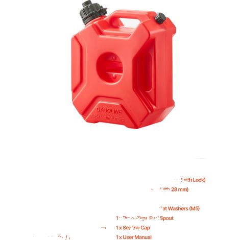 Conteneur de carburant, capacité de 1,3 gallon, conception étanche, 1.3gal Rouge (1/2)