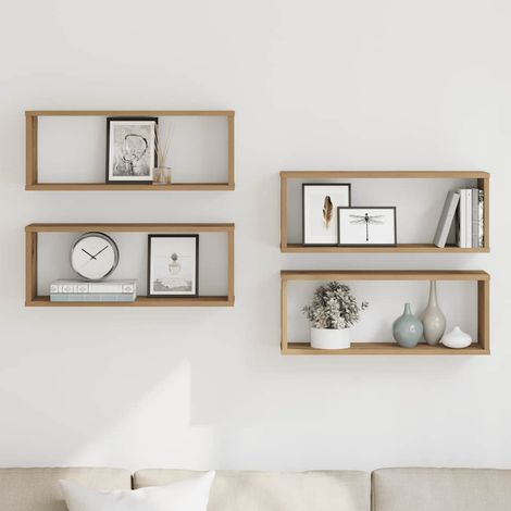 Wall Cube Shelves 4 pcs Artisan Oak 60x15x23 cm Engineered Wood vidaXL