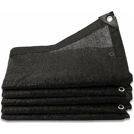 RHG 1pc, noir, filet d'ombrage 8 aiguilles ombre 80% voile d'ombrage épaisse renforcée, filet coupe-vent pour serre avec œillets, pour couverture de plantes/serre/jardin/pergola (3x5m) (1/4)