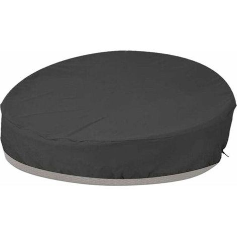 Housse Lit De Jardin Rond Housse De Protection Canapé Lit Rond Coupe-Vent Résistant Aux UV 210D Oxford Bâche en Tissu pour Meubles De Jardin, Noir 190x89cm (1/5)
