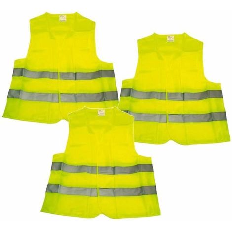 3 gilets de sécurité jaunes
