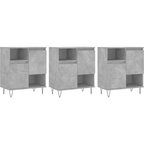 Credenze 3 pz Grigio Cemento in Legno Multistrato vidaXL (1/5)