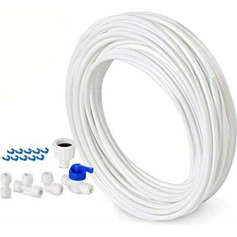 10 m Tuyau alimentation eau, raccordement réfrigérateur double porte, diamètre 6,3 mm, pour frigo américain et systèmes RO