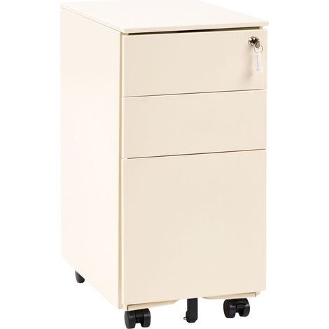 Mobiletto Portaoggetti in Metallo beige chiaro con 3 Cassetti Bolsena (1/5)