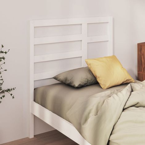 Bed Headboard  White  Solid Pine Wood  96 x 4 x 104 cm  Great Design vidaXL (1/5)