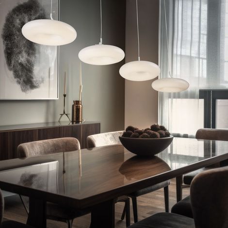 Traditionelle LED Hängeleuchte Esszimmer 28 Watt Globo 42506-28H