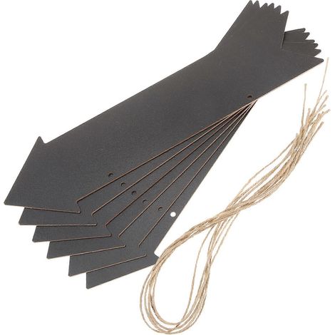 Lot de 6 panneaux fléchés à craie, panneaux fléchés double face, panneaux fléchés vierges, panneaux de direction-33.50X8.70X0.50CM-Black