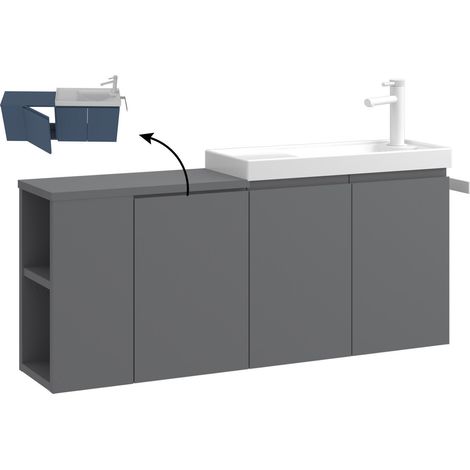 Waschtischunterschrank "Ferla 110" – 110 x 22 x 45 cm – Mattgrau (1/3)
