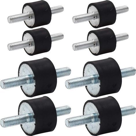 Supports d'Isolation Caoutchouc, Lot de 8 M8 M6 Anti-vibration Caoutchouc Amortisseurs Vibrations Amortisseur pour Voiture Bateau Bobines (30 20mm,20 15mm)