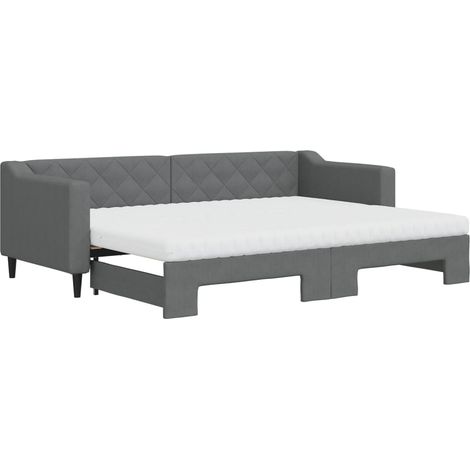Maison Exclusive - Tagesbett Ausziehbar mit Matratzen Dunkelgrau