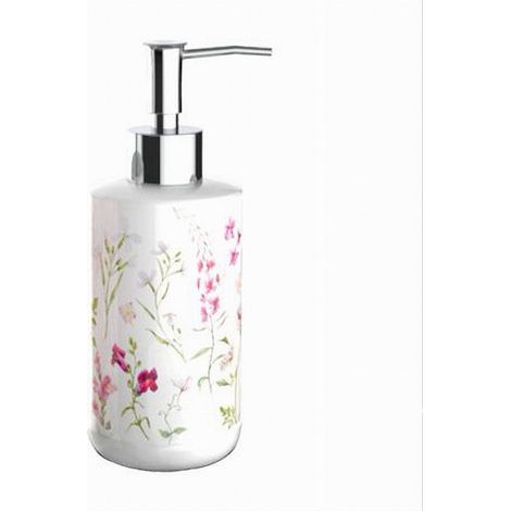 Dispenser Per Sapone Liquido Con Fiori Accessorio Portasapone Arredo Bagno 69917 (1/3)
