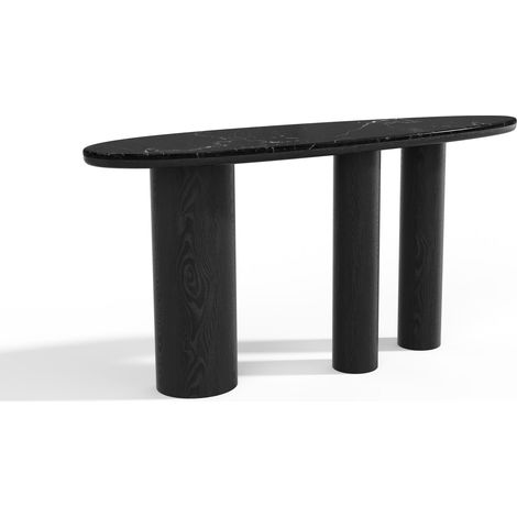 Console en bois contreplaqué et marbre bois noir et marbre noir ARTE (1/5)
