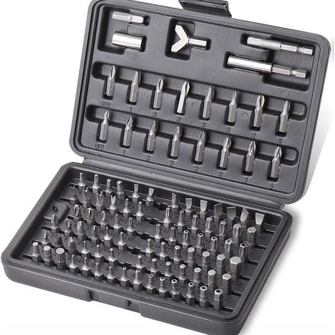 100-teiliges Reparatur-Handwerkzeug-Set CR-V Chrom-Vanadium-Stahl Sicherheits-Schraubendreher-Bit-Set (1/5)