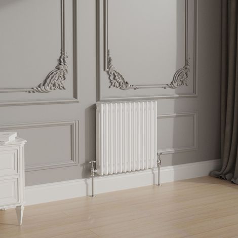 Traditional Cast Iron Style Radiator 600x607mm Horizontal 3 Column White (1/3)