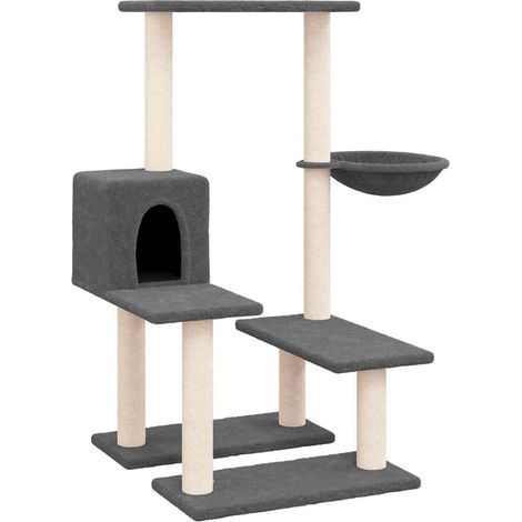 vidaXL Rascador para gatos con postes de sisal gris oscuro 94,5 cm (1/2)
