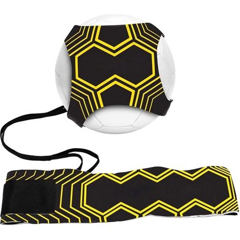 Entraîneur de frappe de football, accessoire d'entraînement mains libres pour la pratique des tirs, avec sangle ajustable et corde élastique, compatible avec les ballons de tailles 3, 4 et 5. (1/5)