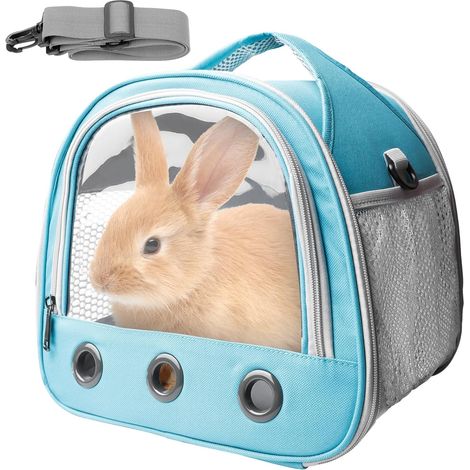 1 Sac de Transport pour Animaux, Pliable, Tissu Oxford et Filet, 30x21x27cm, pour Chat Lapin Voyage (1/5)