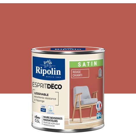 Peinture Murale Toutes Pièces - Satin - 0,5L - Rouge Chianti - Ripolin (1/5)