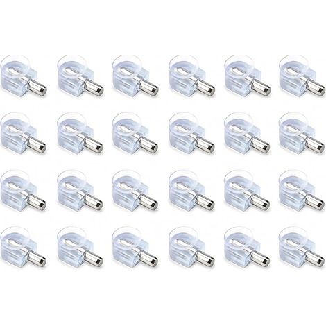 24PCS Support d'Étagère Taquets étagère mural, Taquet Meuble 5mm Ventouse En Alliage De Zinc Transparent, Taquets Pour Etagères Verre Pour Vitrine Armoire Bibliothèque, Support Stable (1/5)