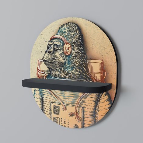 GORILLA GROOVE Mensola ovale nera (1/5)