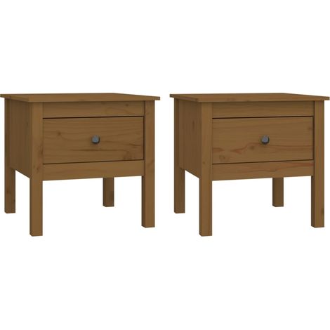 Maison Exclusive - Mesa auxiliar 2 uds madera maciza pino marrón