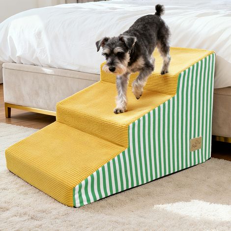 BingoPaw Lightweight High Density Foam Dog Stairs for Small Dogs Sofa Pet Cat Ramp Ladder - 3 Steps
