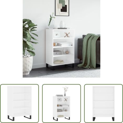Rangement - Buffet haut blanc 57x35x90 cm bois d'ingénierie (1/5)