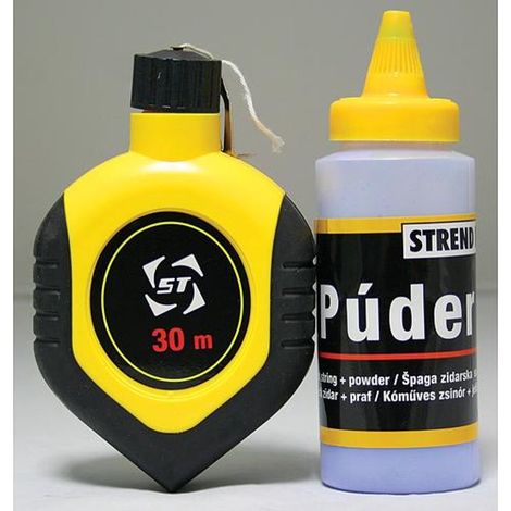 Maurerschnur Strend Pro G532 L-15 m, mit Aufroller + blauer Maurermarkierungspuder (Pulver)