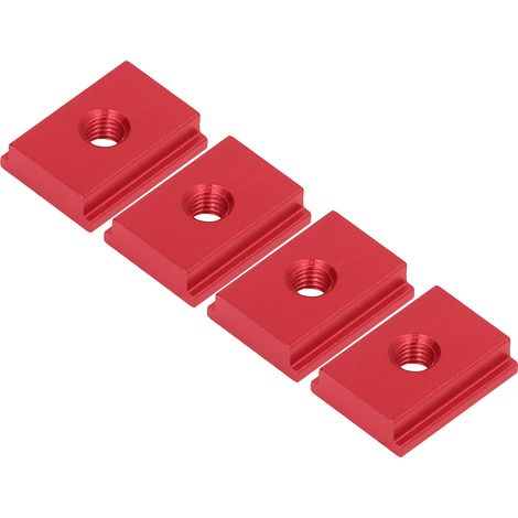 Lot de 4 écrous coulissants en T pour profilé aluminium série 30 M8, pièces menuiserie bricolage, alliage aluminium galvanisé rouge (1/5)