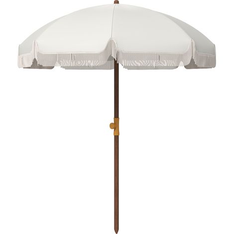 Ombrellone da Giardino Spiaggia Ø1,9x2,1m con Protezione UV40+ e Borsa di Trasporto Crema (1/5)
