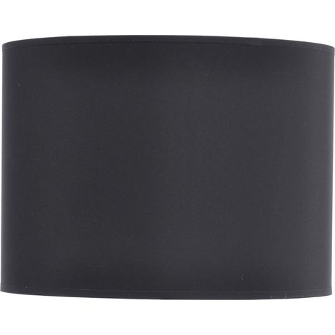 Lined Drum Lampshade - Fabric/Viscose/Polyamide Fram - L35.5 x W35.5 x H26 cm - Black/Silver