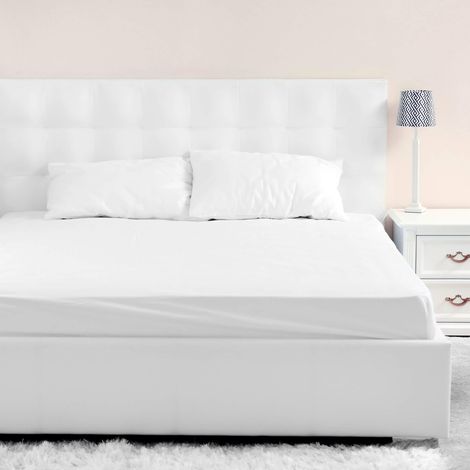 Drap housse jersey blanc bonnet 40 cm 160x190/200