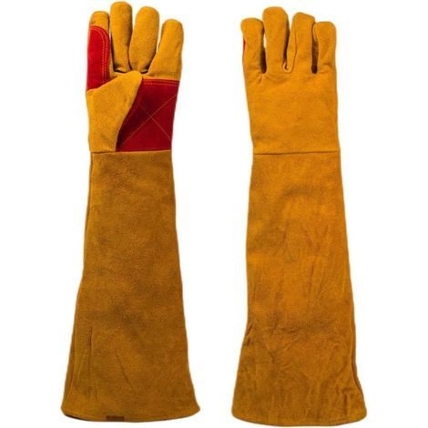 Gants Longs Coton Anti-Chaleur Pour Cuisine Barbecue Cheminée Protection Mains Et Avant-Bras 60 cm 1 Paire