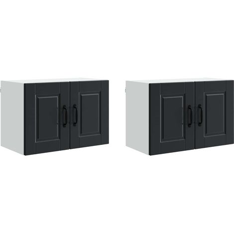 Maison Exclusive - Armario de Pared PORTO 2 pcs Negro 60 x 31 x 4