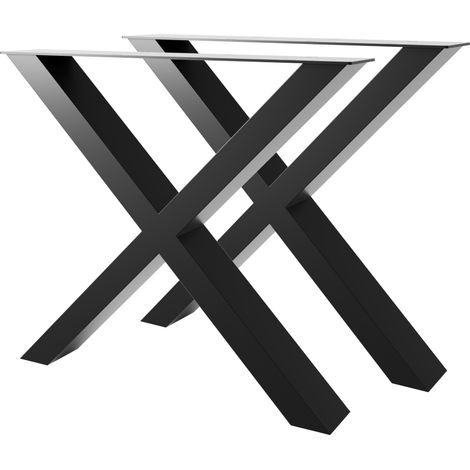 MetaloPro Belaga Lite Extreme – Lot de 2 pieds de table en acier en forme de X, revêtement en poudre, design robuste 72 cm (1/5)