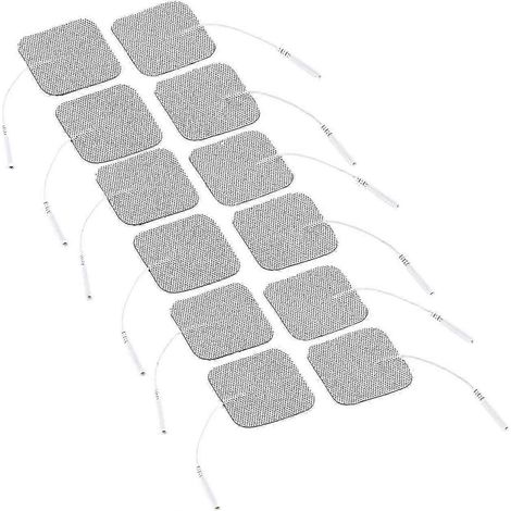 Électrodes en tissu 5 x 5 cm, lot de 24, auto-adhésives avec connexion par prise