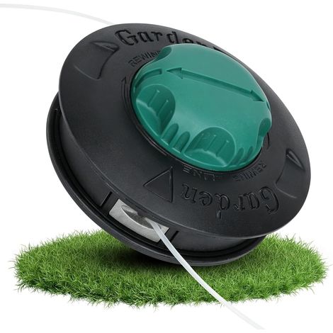 Tête de Coupe-Bordures LG M10 x 1,25 avec Bobine de 2 m x 3 mm Tête de Débroussailleuse Universelle pour Débroussailleuses et Tondeuses à Gazon, Système Load & Go et Tap & Go