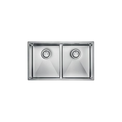 Lavello ZEFFIRO F3" 2 vasche ACCIAIO INOX, incasso SLIM - SOTTOTOP - FILOTOP 74,5X44 prof. 19 (1/5)
