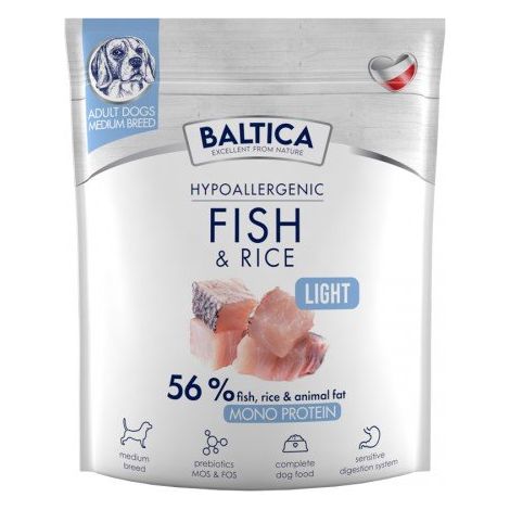 BALTICA NUTRACEUTIC Hypoallergénique Poisson et Riz Léger M 1 kg
