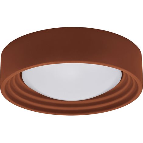 OSRAM Plafonnier LED en béton marron ORBIS Concrete, 13 W, 800 lm, 3000 K, blanc chaud agréable, gradation par clic à 3 niveaux, 300 mm de diamètre, protection IP20, adapté aux salles de bains