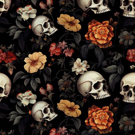 Tela Oxford decorativa para exteriores - Motivo de calavera I DX4063 (1/5)
