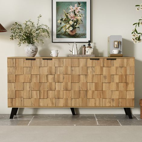Buffet moderne à 4 portes,160,5 x 35,5 x 78 cm - Design pratique pour salon,chambre et salle à manger
