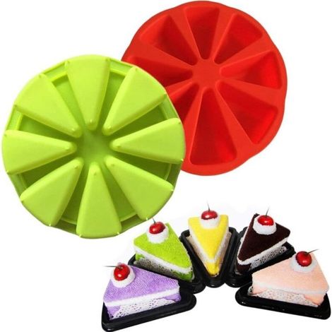 Set mit 2 dreieckigen Silikon-Kuchenformen – 8 Mulden – 27 x 27 x 5 cm (1/4)