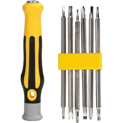Jeu de tournevis multifonctionnel 6 en 1 : tournevis portable multi-usages, tournevis de précision magnétique à têtes multiples (1/5)